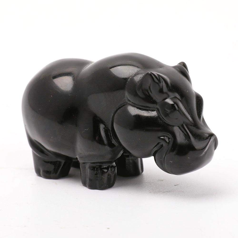 Black Obsidian Hippo Carvings Animal Bulk Best Crystal Wholesalers