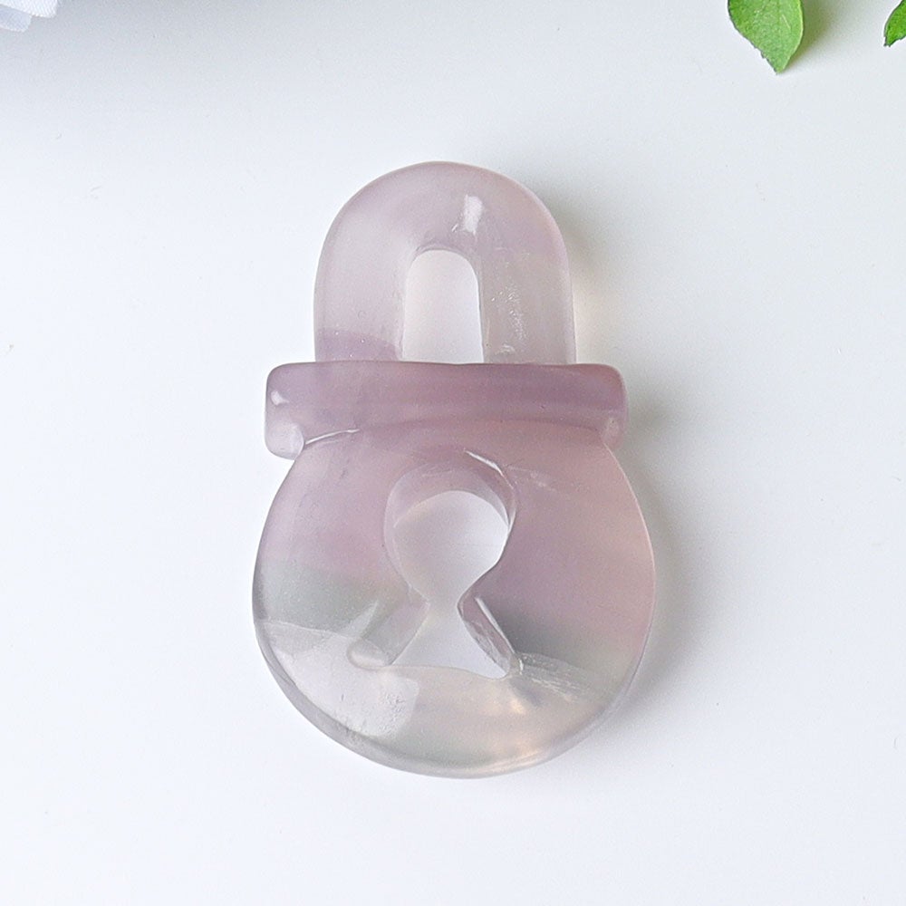 2.4" Fluorite Lock  Crystal Carvings Best Crystal Wholesalers