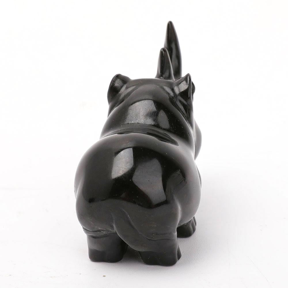 Black Obsidian Rhino Carvings Animal Bulk Best Crystal Wholesalers