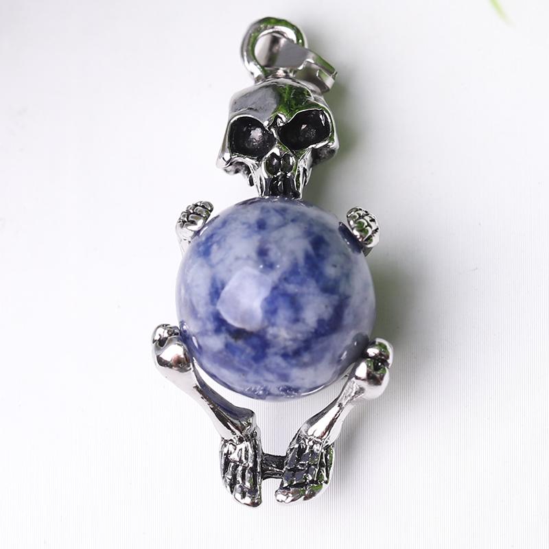 Wholesale Silver Skeleton Wrapped Round Ball Crystal Pendant Best Crystal Wholesalers