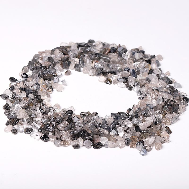 0.1kg Different Size Natural Blak Tourmaline in Quartz Chips Crystal Chips for Decoration Best Crystal Wholesalers