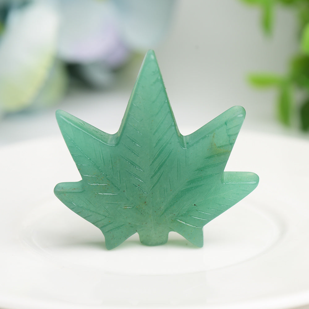 1.7" Mixed Crystal Maple Leaf Crystal Carving Bulk WholesaleBest Crystal Wholesalers