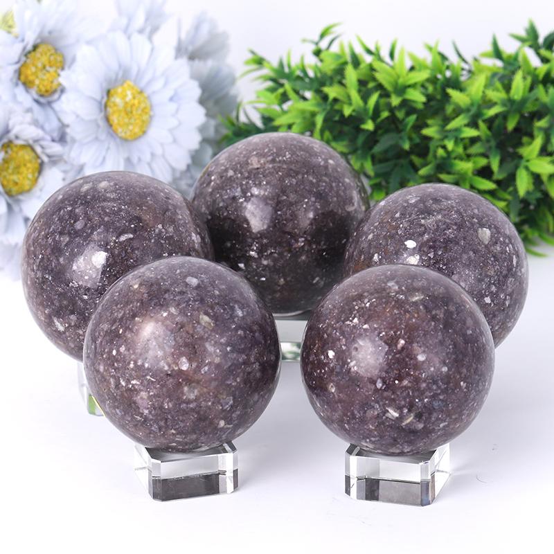 2.5"-4.5" Resin Lepidolite Sphere Best Crystal Wholesalers