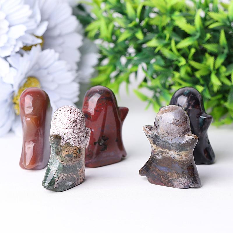 1.8" Ocean Jasper Ghost Crystal Carvings for Halloween Best Crystal Wholesalers