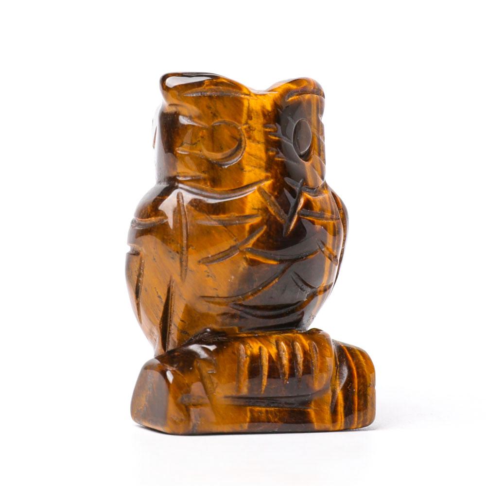 2.0" Tiger Eye Owl Figurine Crystal Carvings Animal Bulk Best Crystal Wholesalers