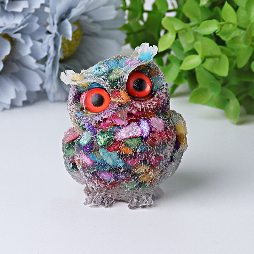 2.4" Resin Owl Crystal Carving Best Crystal Wholesalers