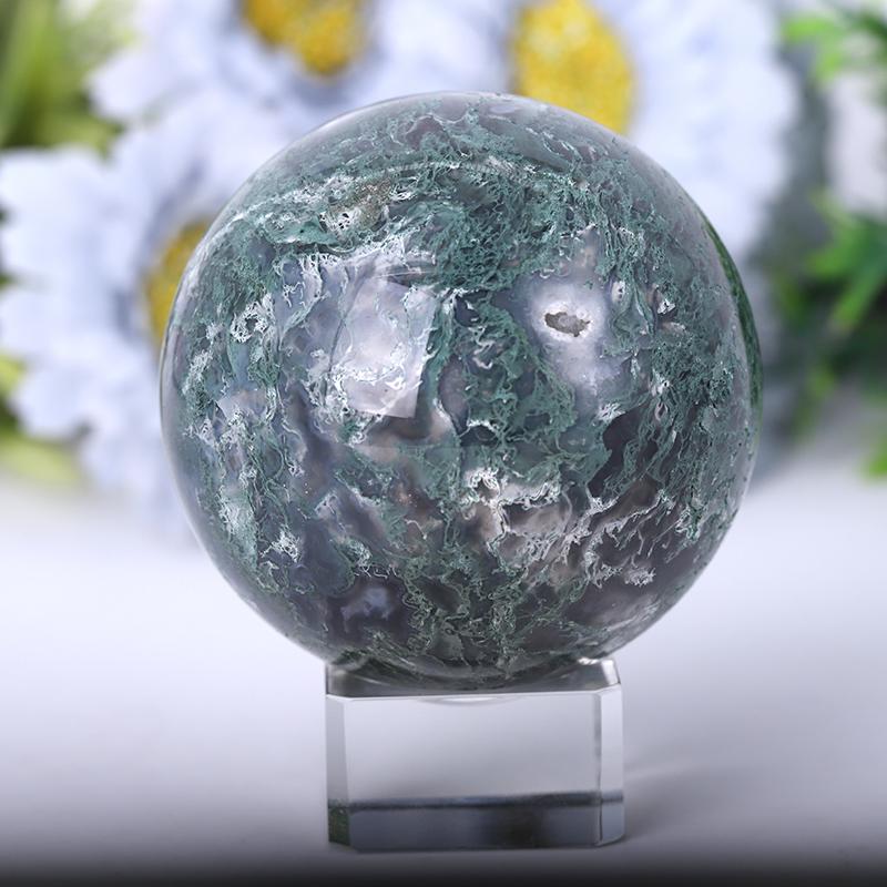 2.0"-4.5" Moss Agate Sphere Best Crystal Wholesalers