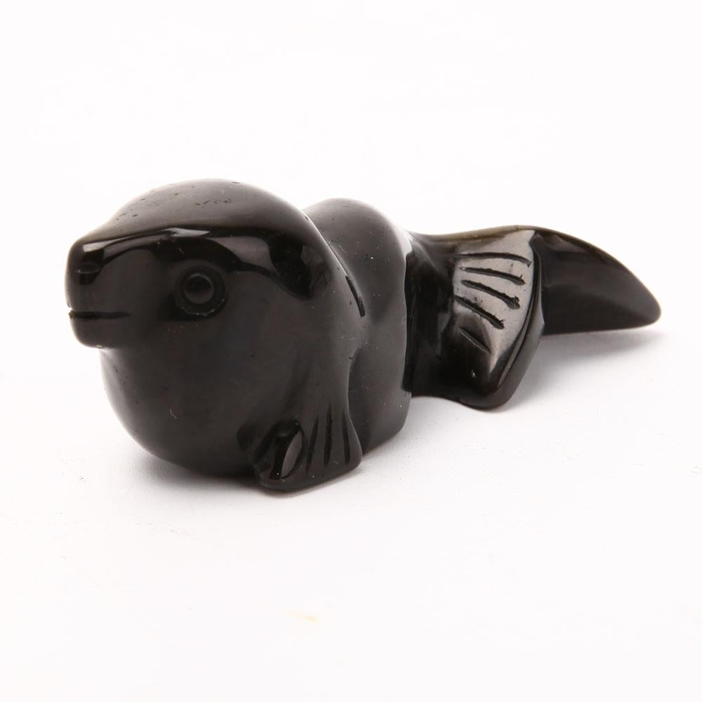 Silver Obsidian Sea Lion Carving Animal Bulk Best Crystal Wholesalers