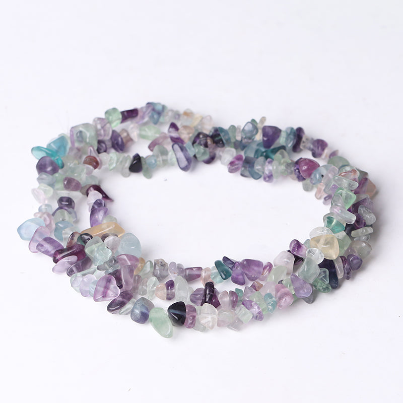 Drilled Crystal Chips with holes String for DIY bulk Bracelet Best Crystal Wholesalers Green Aenturine Rainbow Fluorite Peach Moonstone Rose Quartz