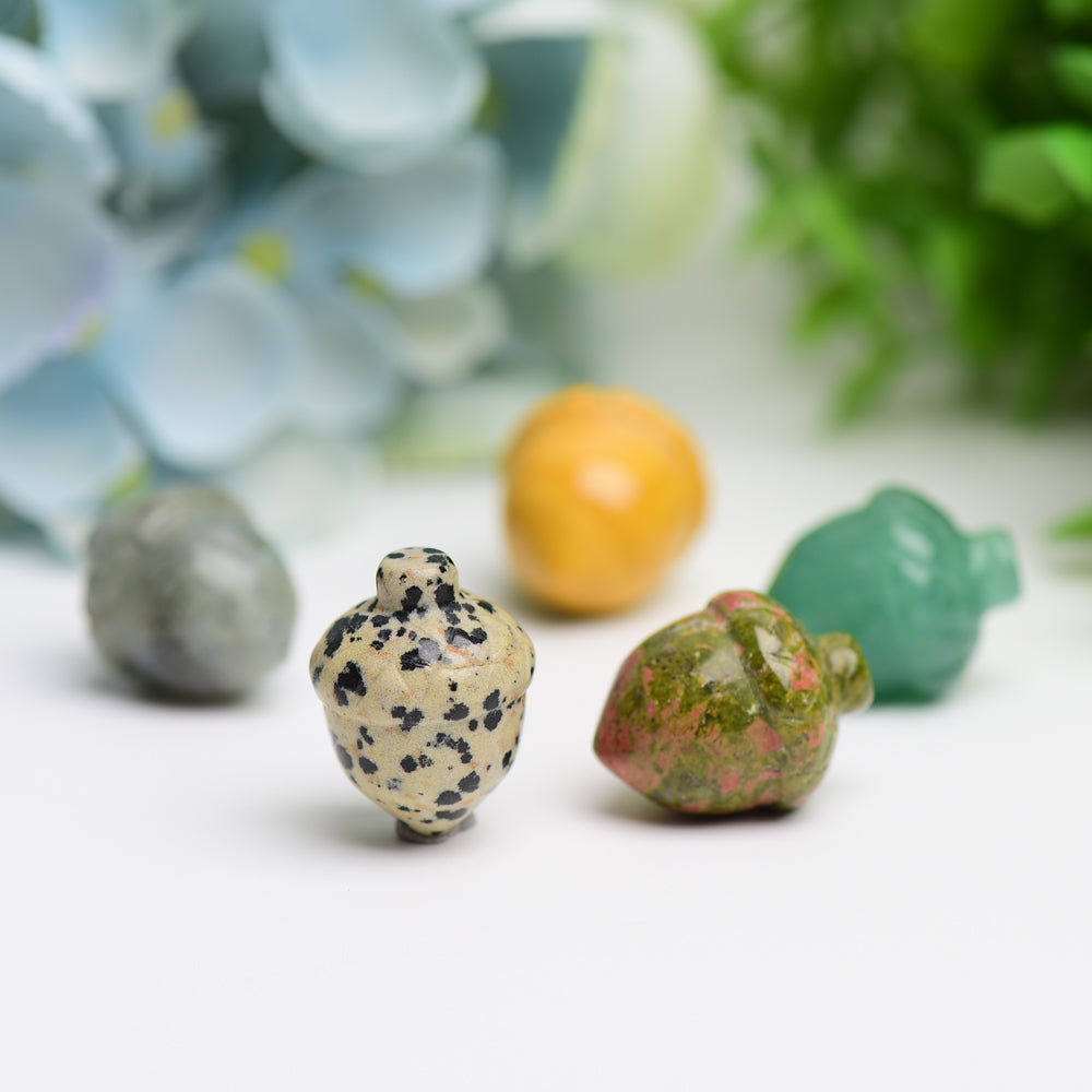1.0" Mini Mixed Crytsal Hazelnut Crystal Carving Plants for Jewelry DIY Bulk Best Crystal Wholesalers