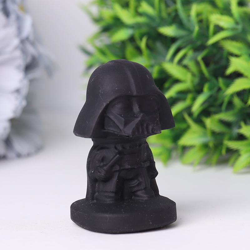 2.5" Black Obsidian Darth Vader Crystal Carvings Cartoon Bulk Best Crystal Wholesalers