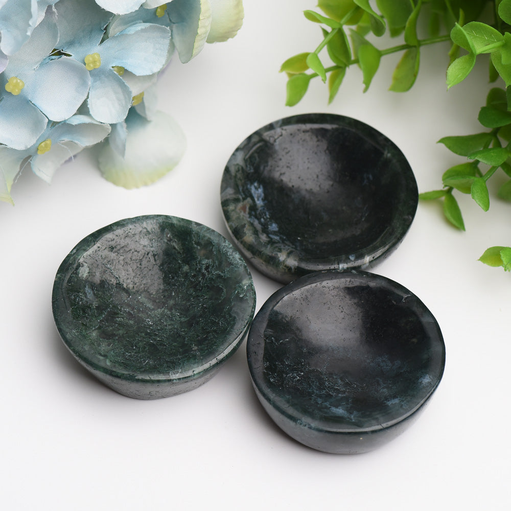 2.2" Moss Agate Bowl Crystal Carving Bulk WholesaleBest Crystal Wholesalers