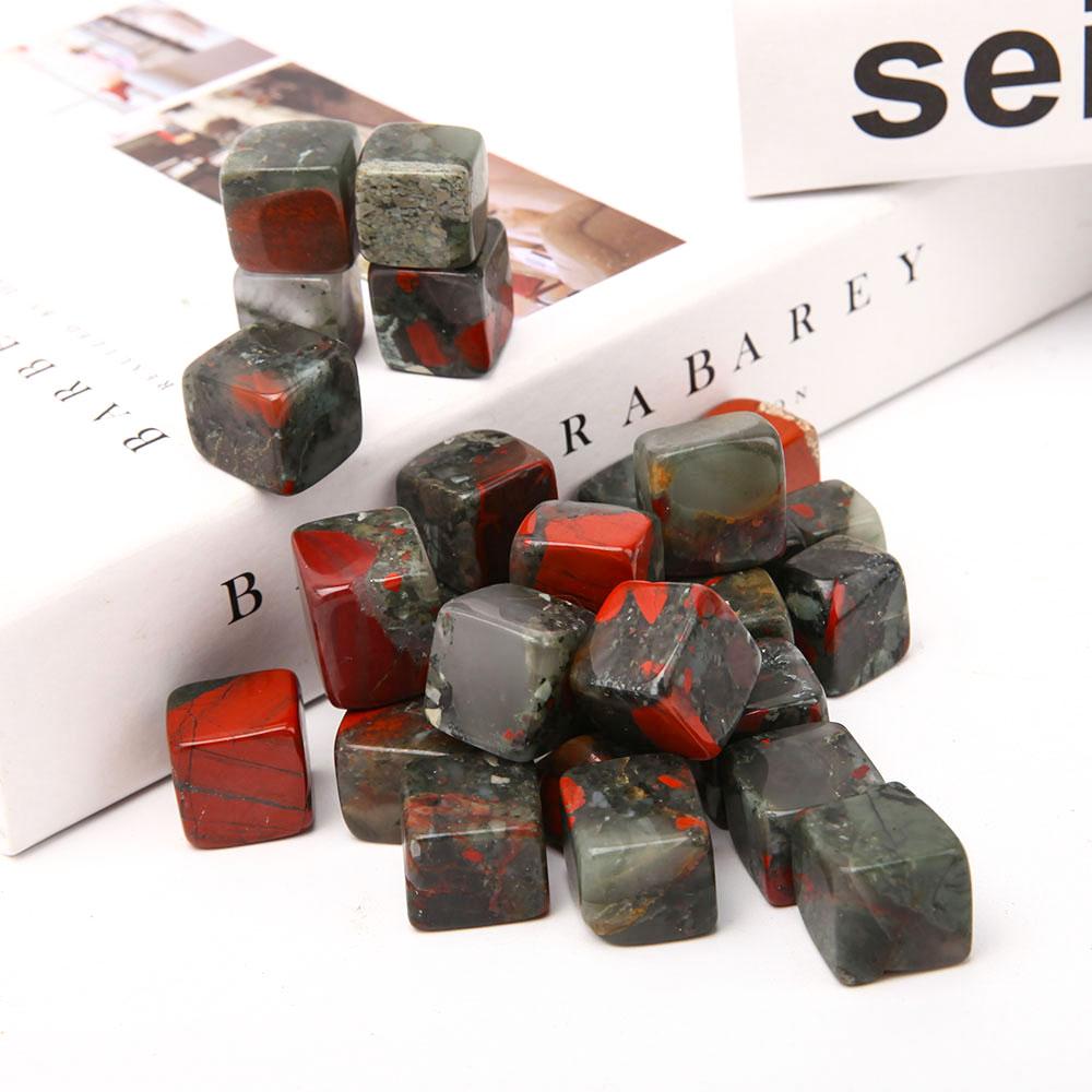 0.1kg Africa Blood Stone Cubes bulk tumbled stone Best Crystal Wholesalers
