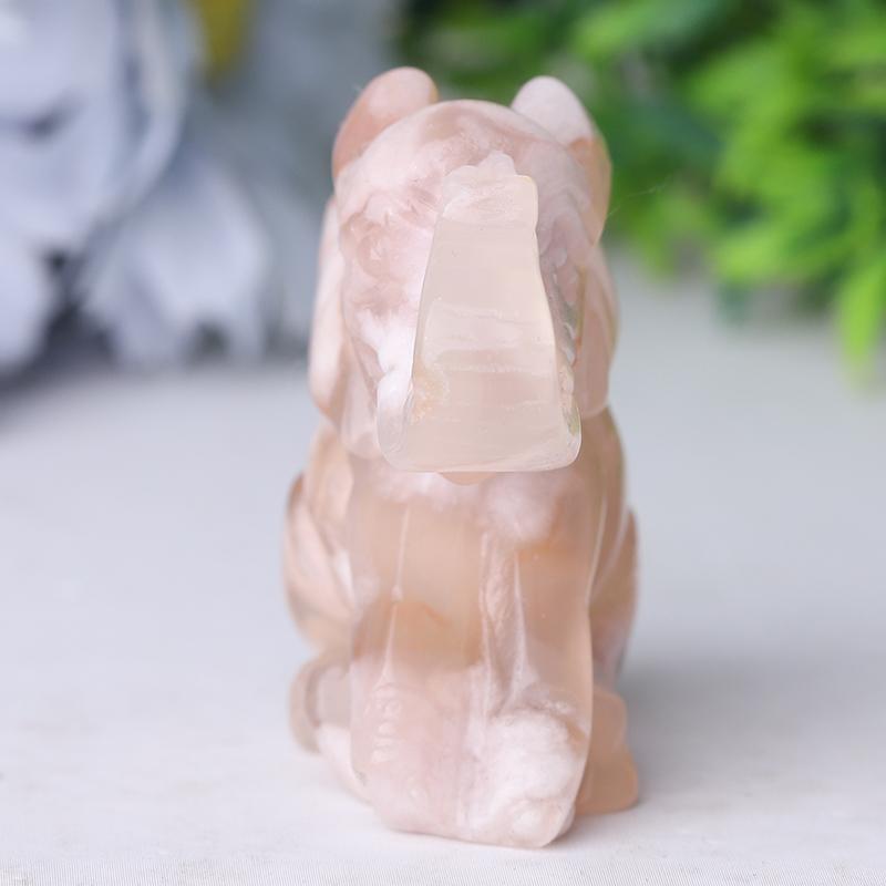 2" Flower Agate Elephant Crystal Carvings Animal Bulk Best Crystal Wholesalers