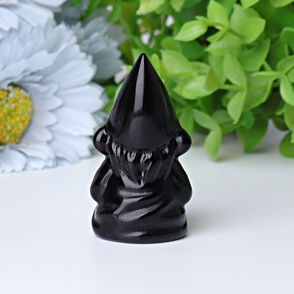 2.3" Black Obsidian Dwarf Crystal Carvings Cartoon Bulk Best Crystal Wholesalers