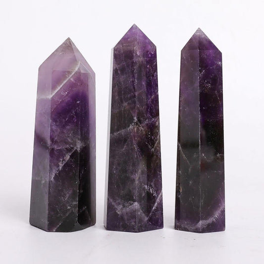 Set of 3 Amethyst Towers Points Bulk Best Crystal Wholesalers