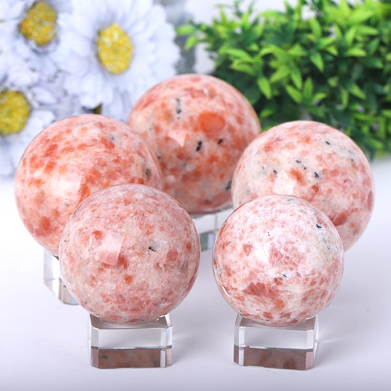 2.5"-4.5" Gold Strawberry Quartz Sphere Best Crystal Wholesalers