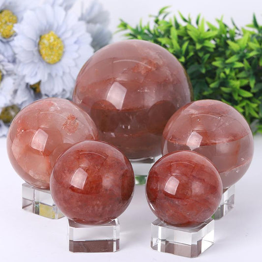 2.5“-4.5” Fire Quartz Sphere Best Crystal Wholesalers