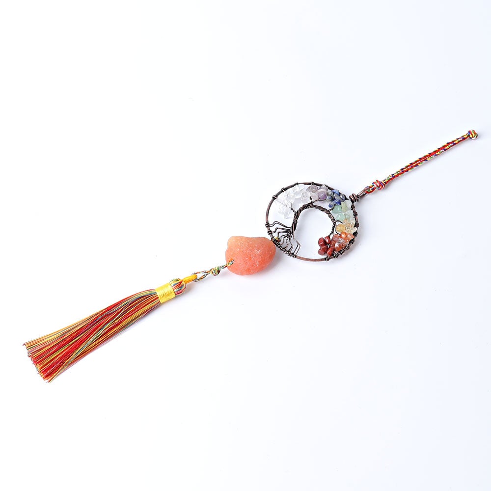 Chakra Life Tree Hanging Ornament with Tassel Best Crystal Wholesalers