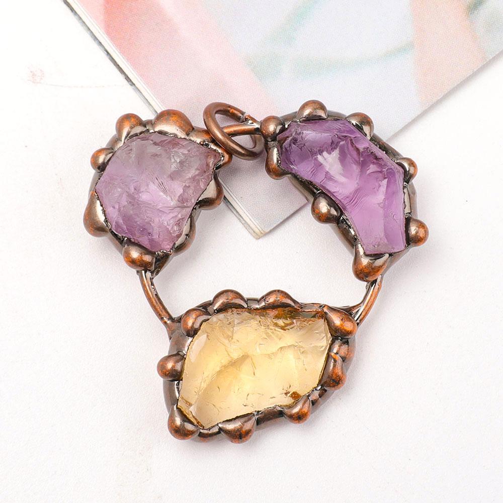 Raw Amethyst Citrine Stone Pendant Best Crystal Wholesalers