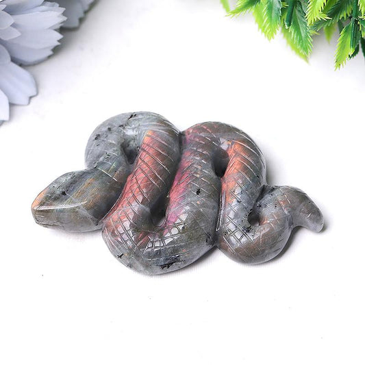 3.5" Labradorite Snake Crystal Carvings Animal Bulk Best Crystal Wholesalers