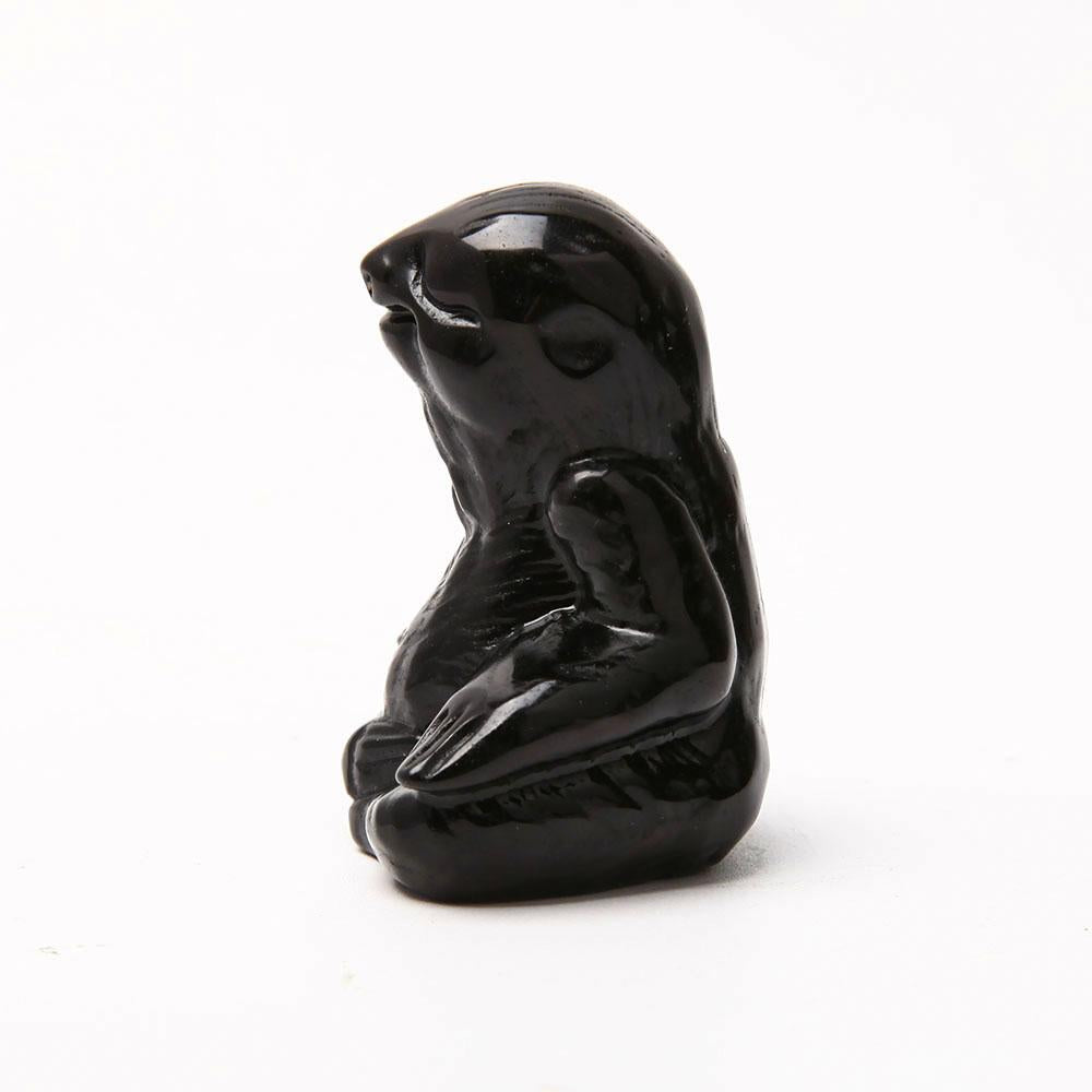 Black Obsidian Hand Carved Sloth Animal Bulk Best Crystal Wholesalers