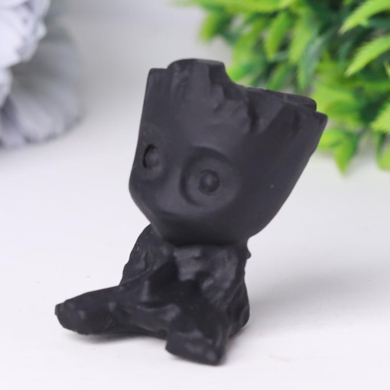 Black Obsidian Groot Crystal Carvings Cartoon Bulk Best Crystal Wholesalers