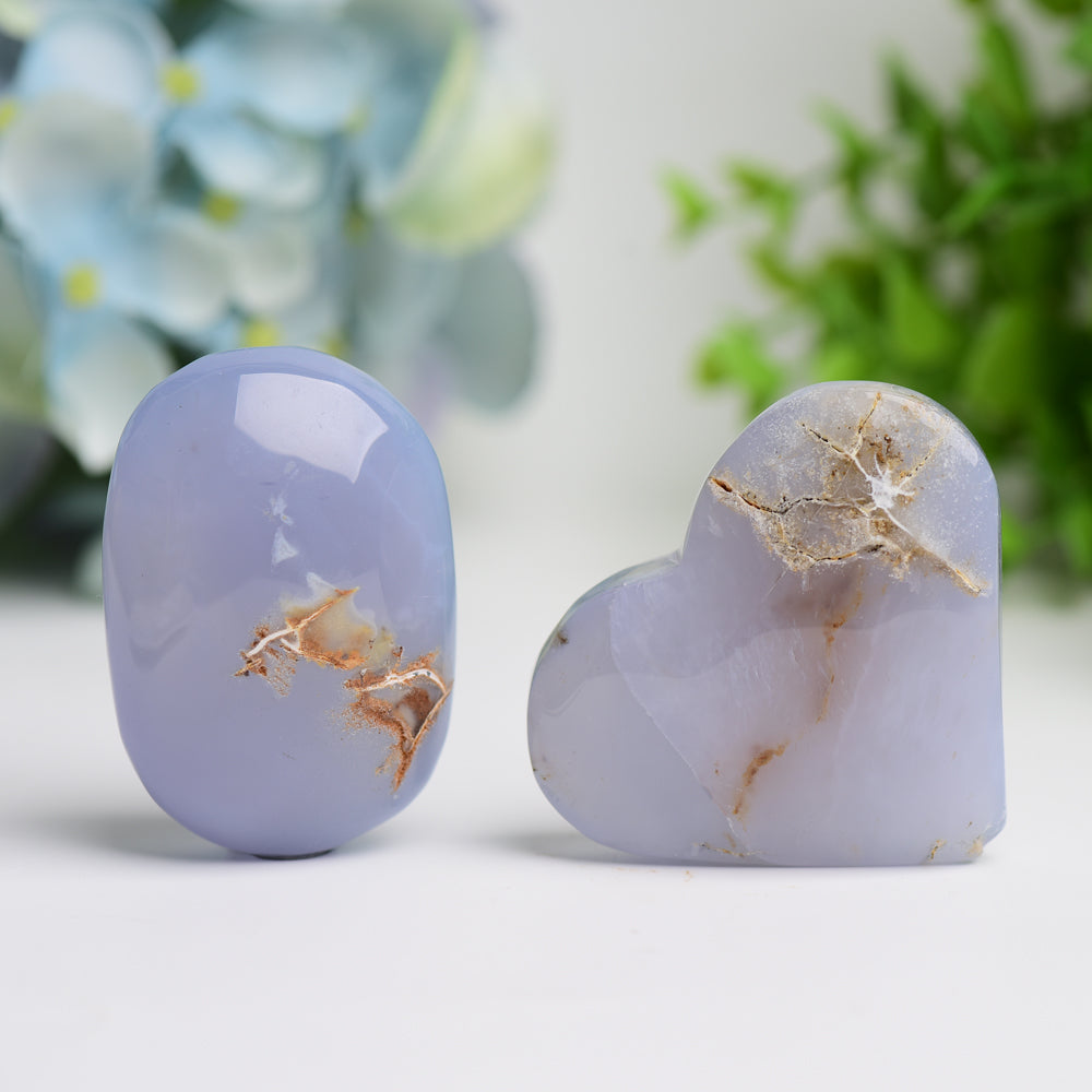 2.0"-2.5" Angelite Heart & Palm Stone Bulk Crystal wholesale suppliers