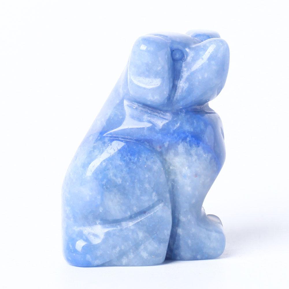 Blue Aventurine Dog Figurine Crystal Carving Animal Bulk Best Crystal Wholesalers