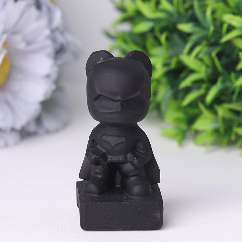 Black Obsidian Bat Man Crystal Carvings Cartoon Bulk Best Crystal Wholesalers