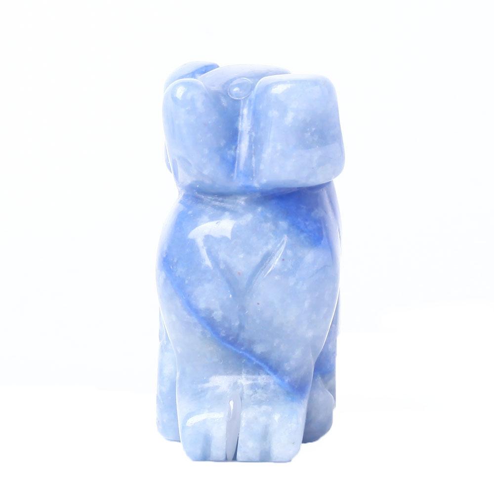 Blue Aventurine Dog Figurine Crystal Carving Animal Bulk Best Crystal Wholesalers