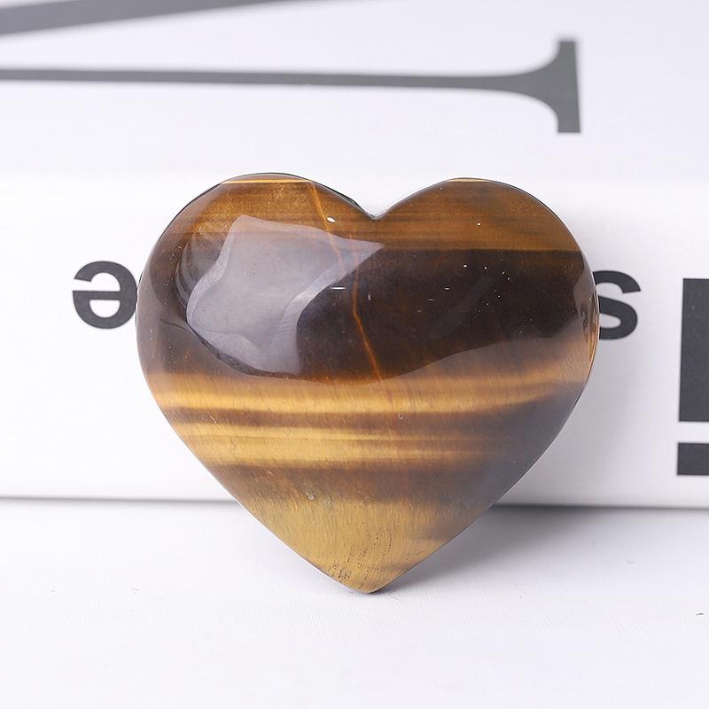 2" Tiger's Eye Heart Crystal Carvings Best Crystal Wholesalers