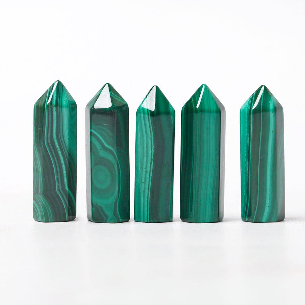 1" Natural Malachite Crystal Tiny Towers Points Bulk For DIY Discount Best Crystal Wholesalers