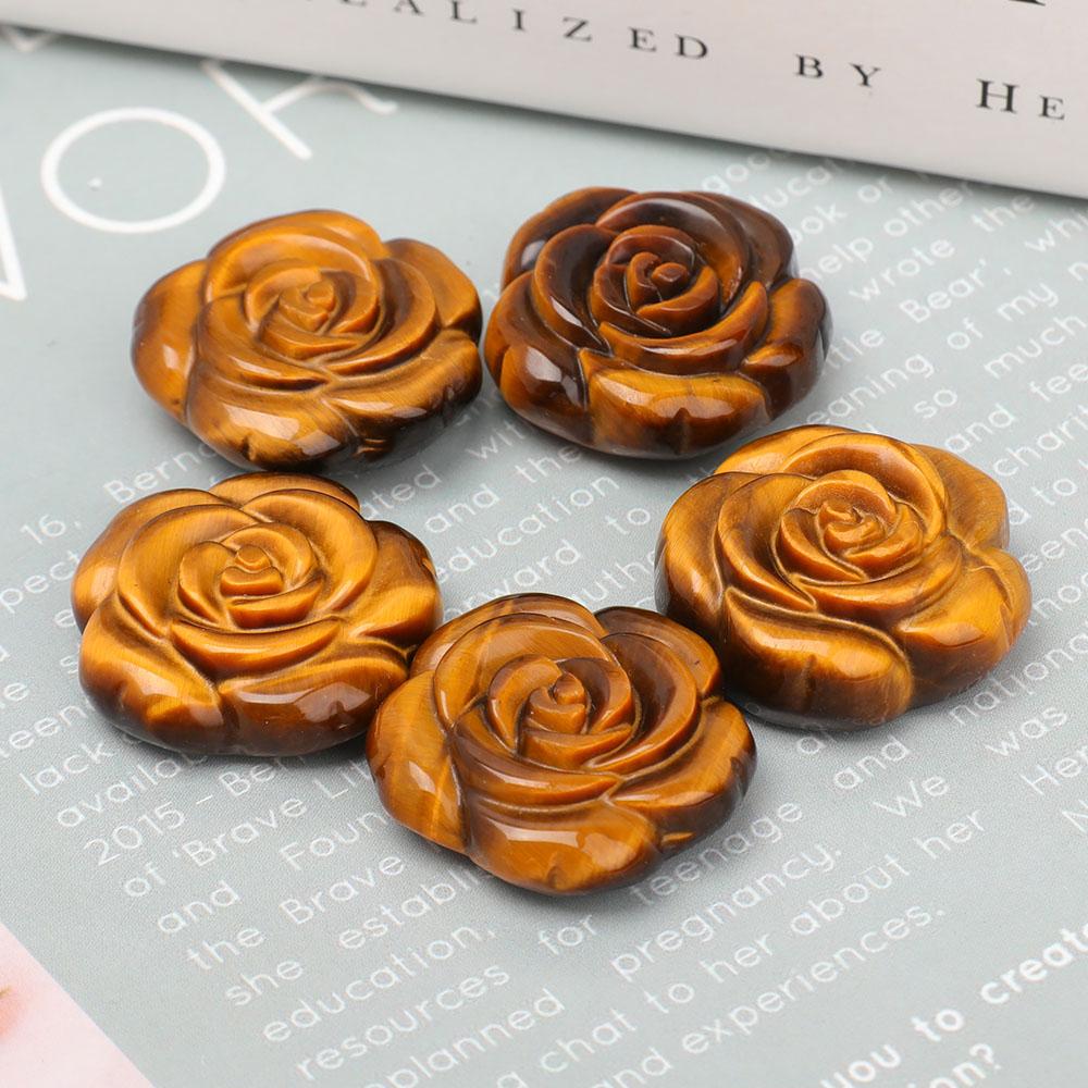 Undrilled Tiger Eye Rose Shape Pendants Best Crystal Wholesalers