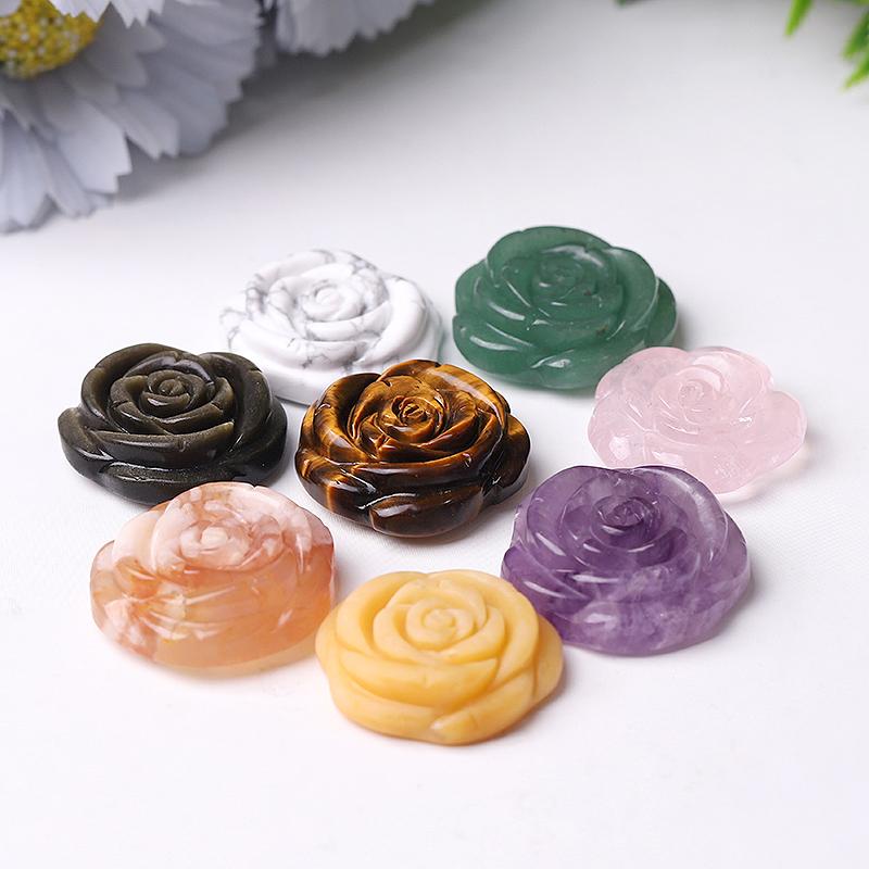 1.2" Rose Flower Crystal Carvings Plants Bulk Best Crystal Wholesalers