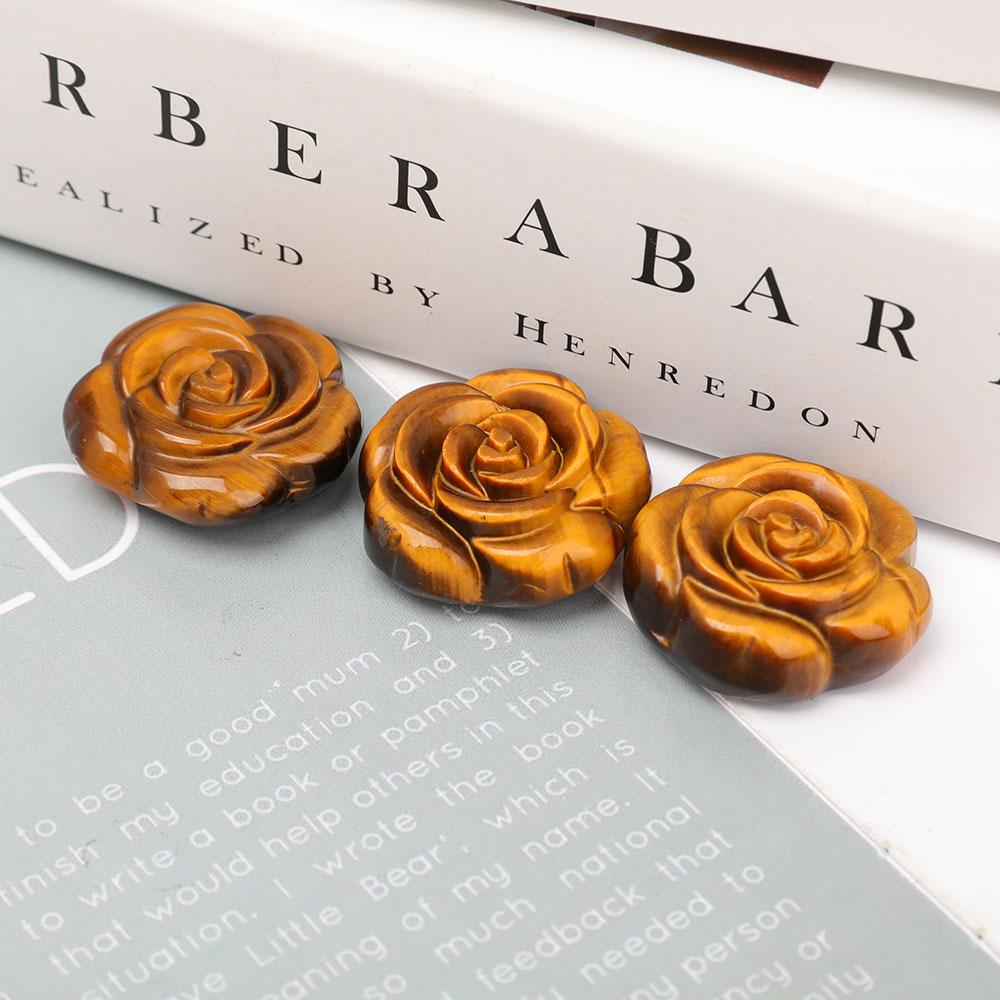 Undrilled Tiger Eye Rose Shape Pendants Best Crystal Wholesalers