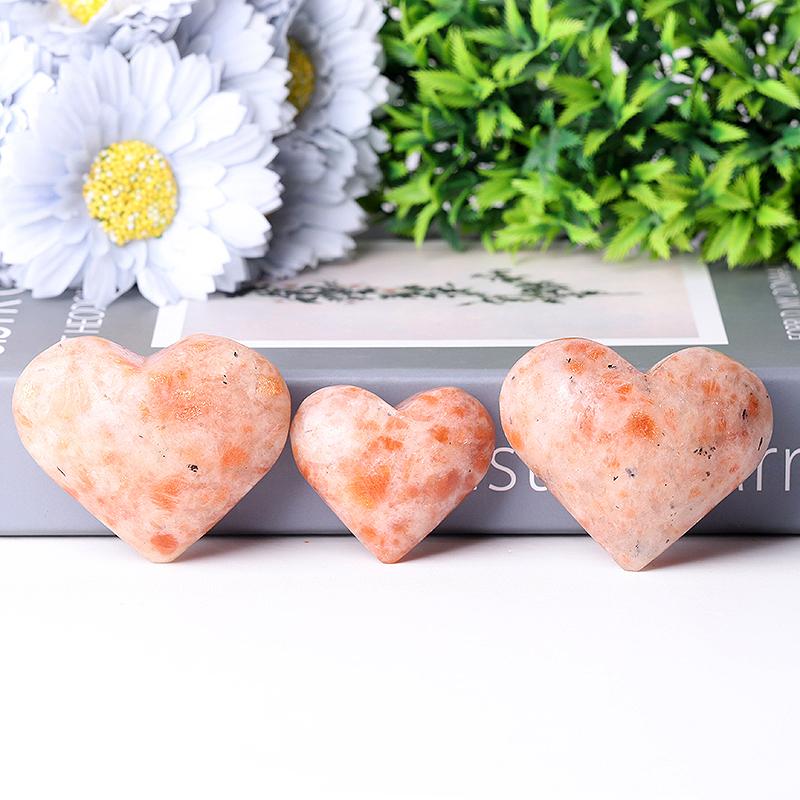 1.8"-2.5" Golden Strawberry Quartz Heart Shape Crystal Carvings Best Crystal Wholesalers