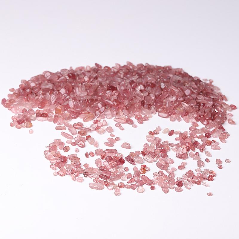 0.1kg Different Size Natural Strawberry Quartz Chips Crystal Chips for Decoration Best Crystal Wholesalers