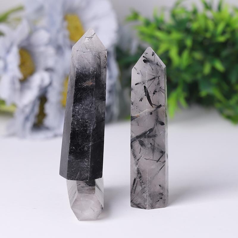 Natural Black Tourmaline in Quartz Towers Points Bulk Best Crystal Wholesalers