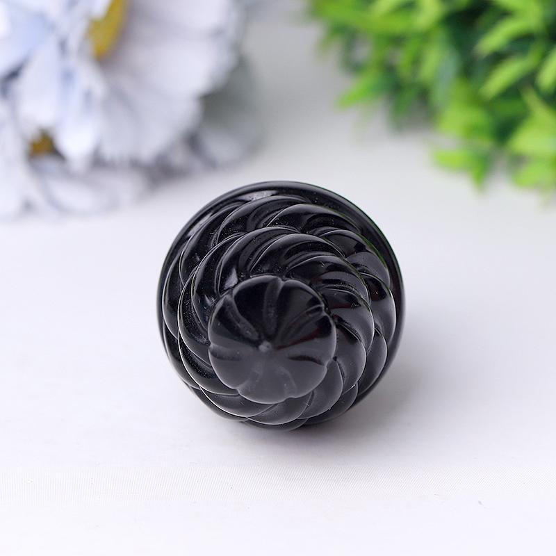 4" Black Obsidian Ice Cream Crystal Carvings Model Bulk Best Crystal Wholesalers