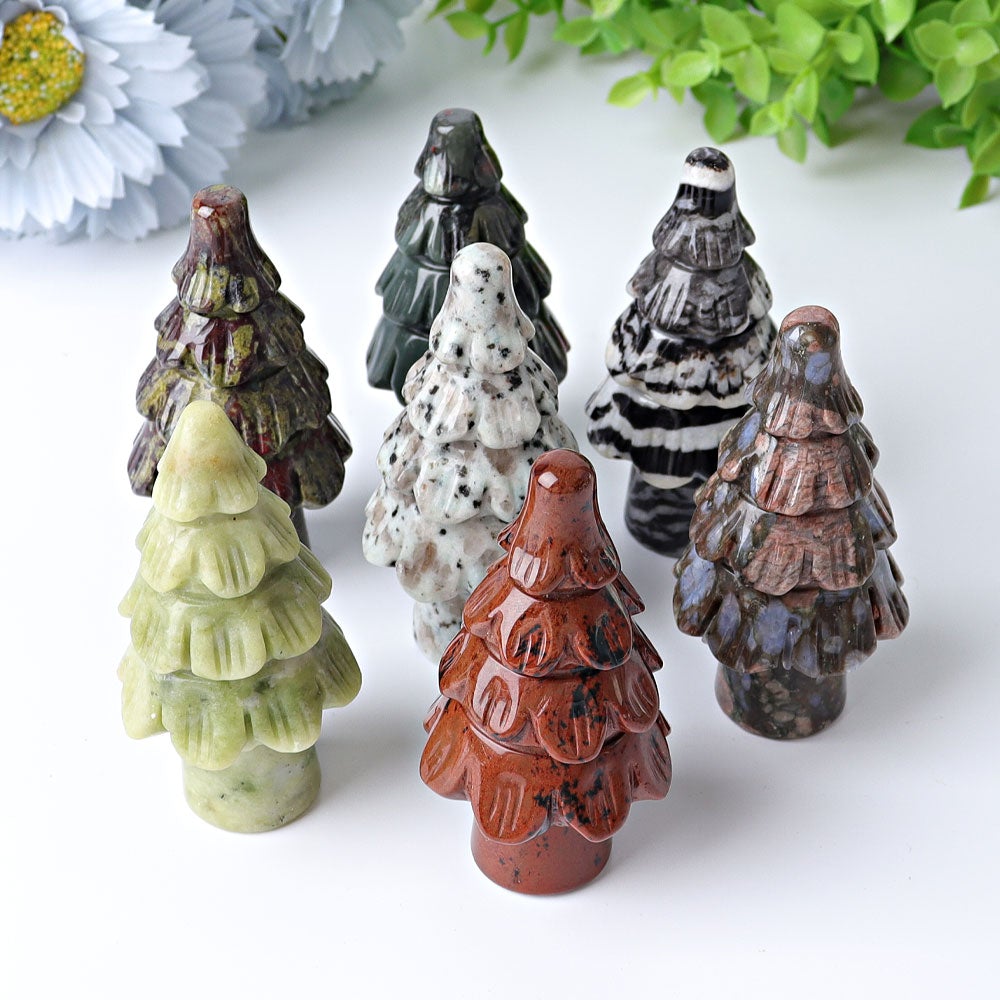 3" Fir Tree Crystal Carvings for Christmas Plants Bulk Best Crystal Wholesalers