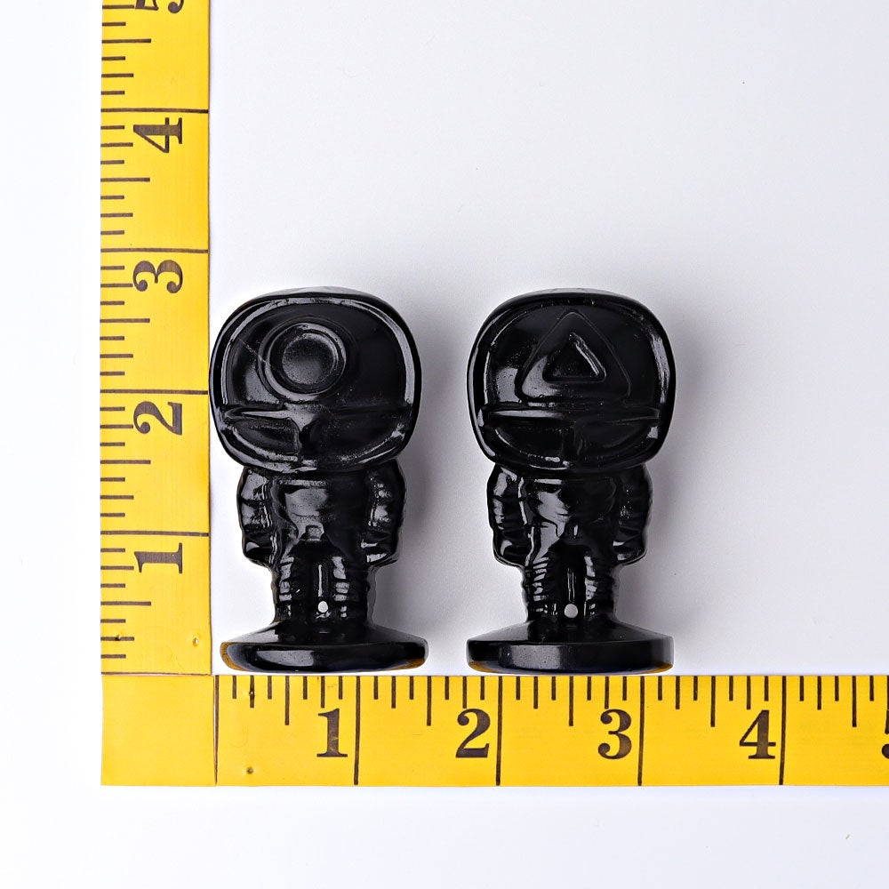 2.5" Black Obsidian Squid Game Crystal Carvings Cartoon Bulk Best Crystal Wholesalers