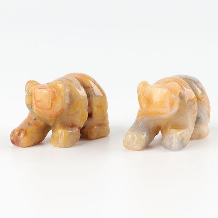 Mini Crazy Agate Bear Carvings Animal Bulk Best Crystal Wholesalers