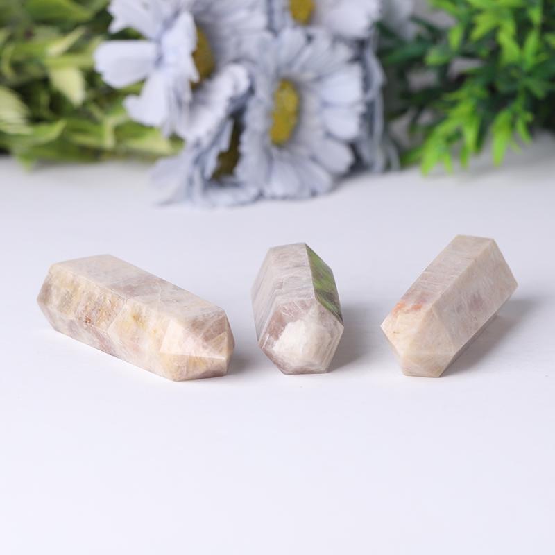 Natural Flasing Peach Moonstone Towers Points Bulk Best Crystal Wholesalers