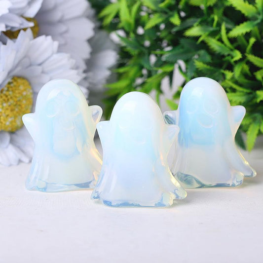 1.8" Opalite Ghost Crystal Carvings for Halloween Best Crystal Wholesalers