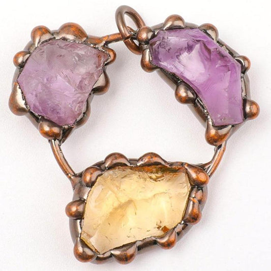 Raw Amethyst Citrine Stone Pendant Best Crystal Wholesalers