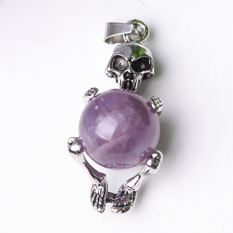 Wholesale Silver Skeleton Wrapped Round Ball Crystal Pendant Best Crystal Wholesalers