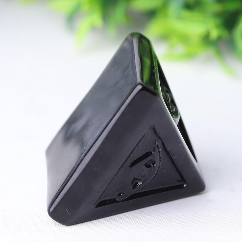 1.6" Black Obsidian Pyramid Crystal Carvings Best Crystal Wholesalers