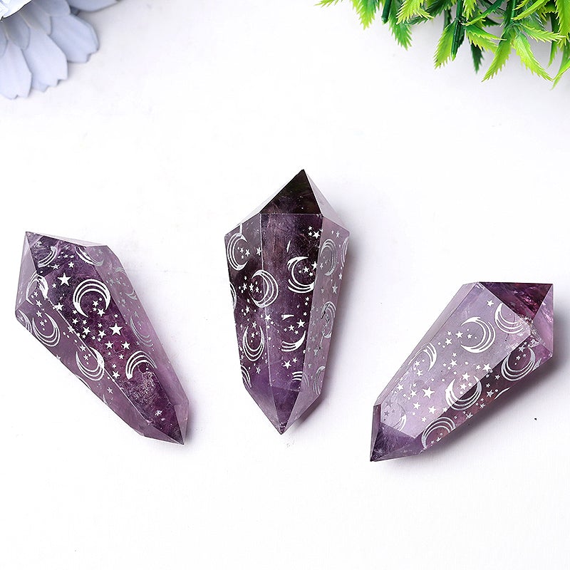 2.5" Amethyst Double Terminated Towers Points Bulk Best Crystal Wholesalers