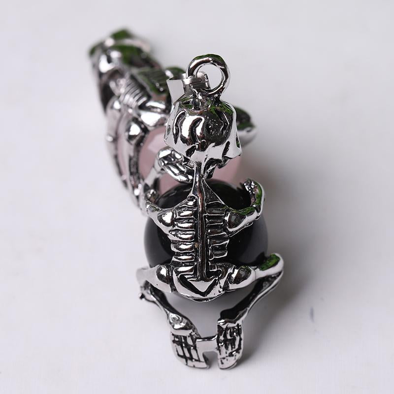 Wholesale Silver Skeleton Wrapped Round Ball Crystal Pendant Best Crystal Wholesalers